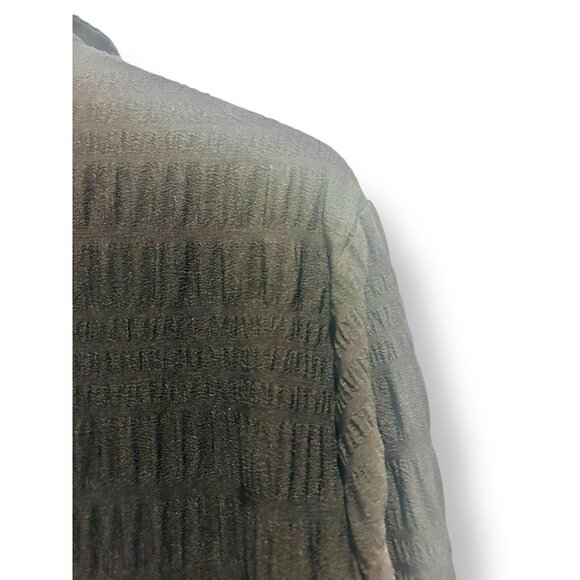 PrettyLittleThing Plus Sz 16 Black Long Sleeve Shirt Dress Ruched Hem Midi Maxi - Picture 10 of 15